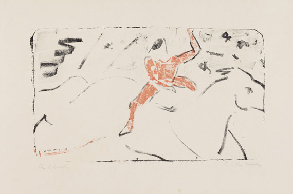 Ernst Ludwig Kirchner - Zirkusreiter auf Schimmel (Jockeyreiter)