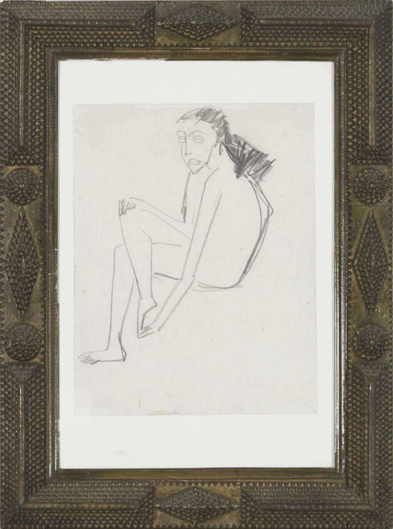 Ernst Ludwig Kirchner - Sitzendes Mädchen - Frame image