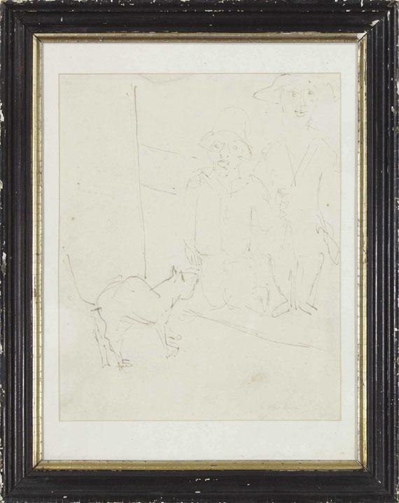 Ernst Ludwig Kirchner - Zwei Kinder mit Katze - Frame image