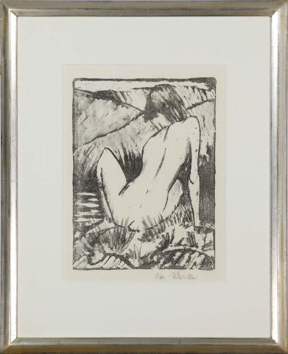 Otto Mueller - Olympia (Sitzender Rückenakt in den Dünen) - Frame image