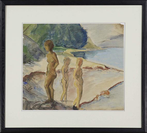 Erich Heckel - Drei Frauen am Strand - Frame image