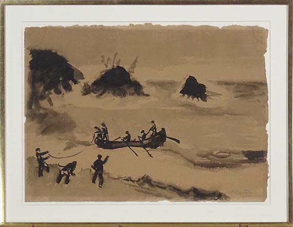 Hermann Max Pechstein - Fischerleben. Monterosso al Mare - Frame image