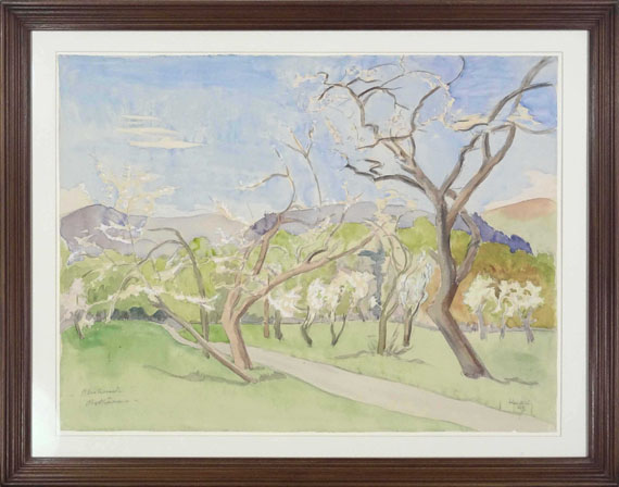 Erich Heckel - Blühende Obstbäume - Frame image