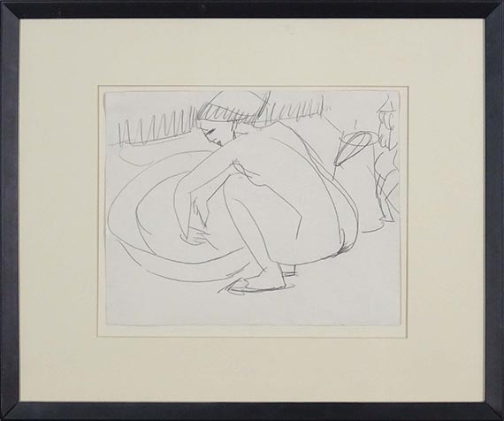 Ernst Ludwig Kirchner - Hockender Akt am Zuber - Frame image