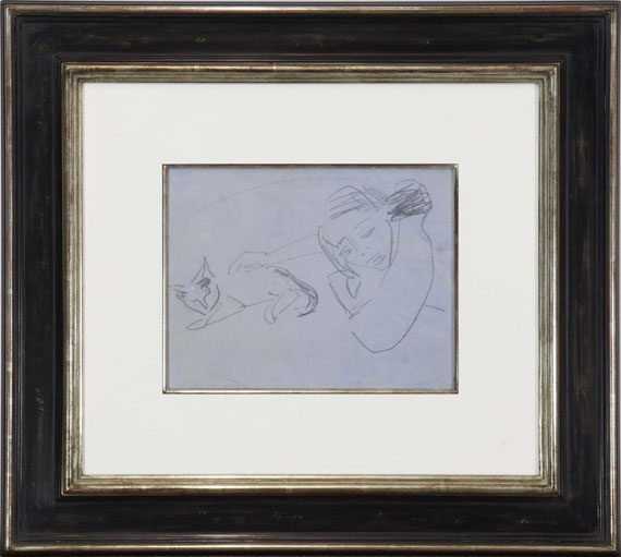 Ernst Ludwig Kirchner - Fränzi mit Katze - Frame image