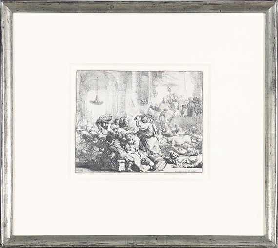 Harmenszoon Rembrandt van Rijn - Christus vertreibt die Geldwechsler aus dem Tempel - Frame image