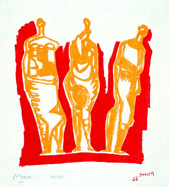 Henry Moore - Three standing figures, in: Shelter-Sketch-Book