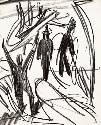 Ernst Ludwig Kirchner - Drei Männer und Boote am Strand