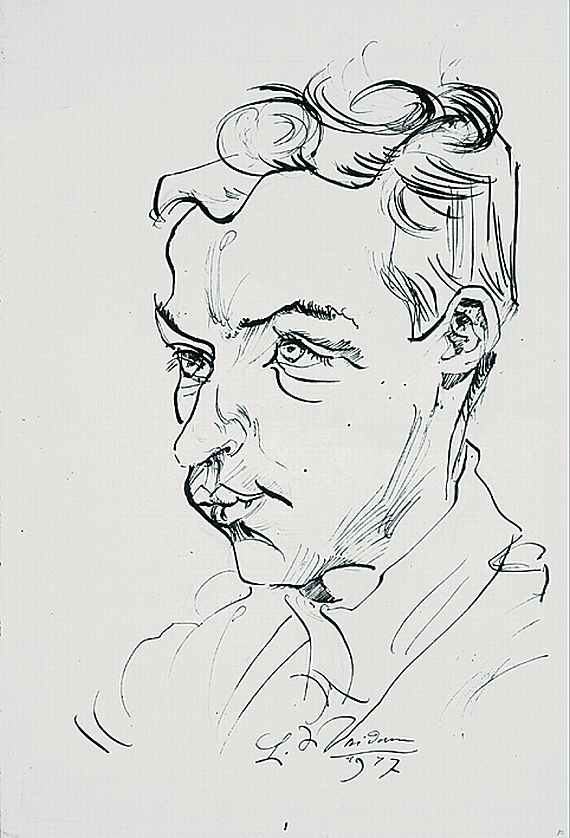 Ludwig Meidner - Männerportrait nach links
