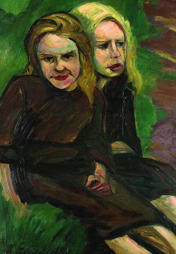 Albert Schiestl-Arding - Portrait zweier Mädchen