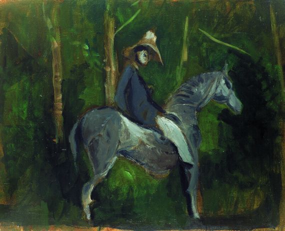 Markus Lüpertz - Nach Corot: Reiter im Wald