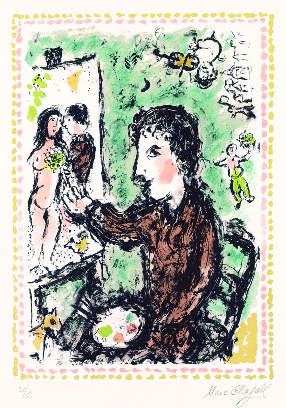 Marc Chagall - Szene im Atelier
