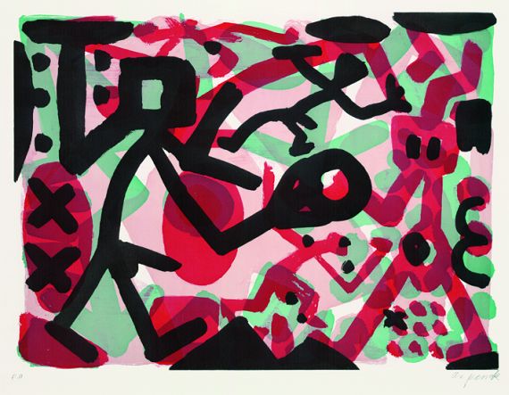A.R. (d.i. Ralf Winkler) Penck - Komposition mit Figuren