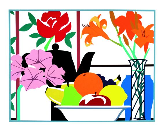 Tom Wesselmann - Still Life with Petunias, Lilies and Fruit