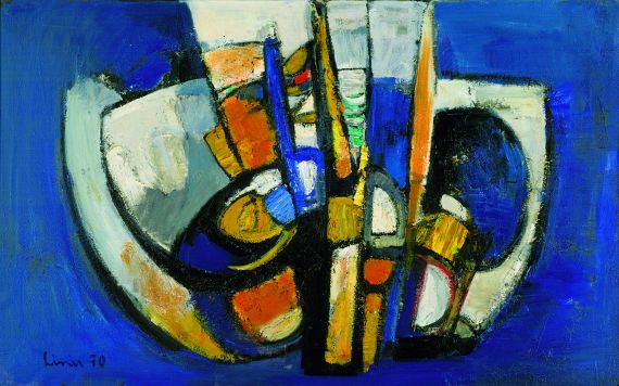 Carl Liner - Komposition blau/gelb/weiß