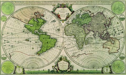 Weltkarte/Mortier/1700 - Mappe-Monde Geo-Hydrographique, ou Description Generale du Globe Terrestre.