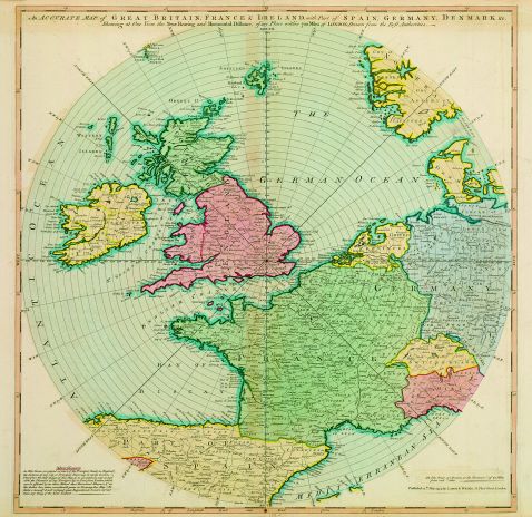  Großbritannien - An accurate map of Great Britain, France & Ireland.