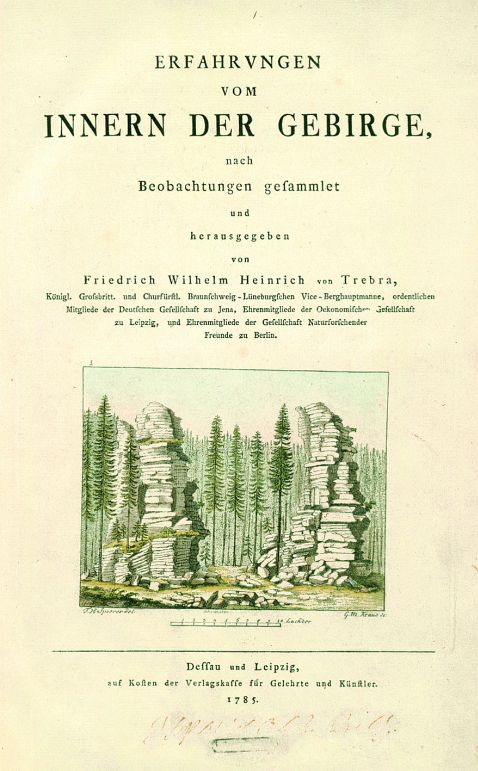   - Erfahrungen vom Innern der Gebirge, 1785.