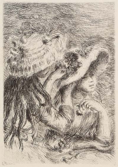 Pierre-Auguste Renoir - Le chapeau épinglé (La fille de Berthe Morisot et sa cousine)