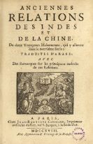 Eusebius Renaudot - Anciennes Relationes. 1718.