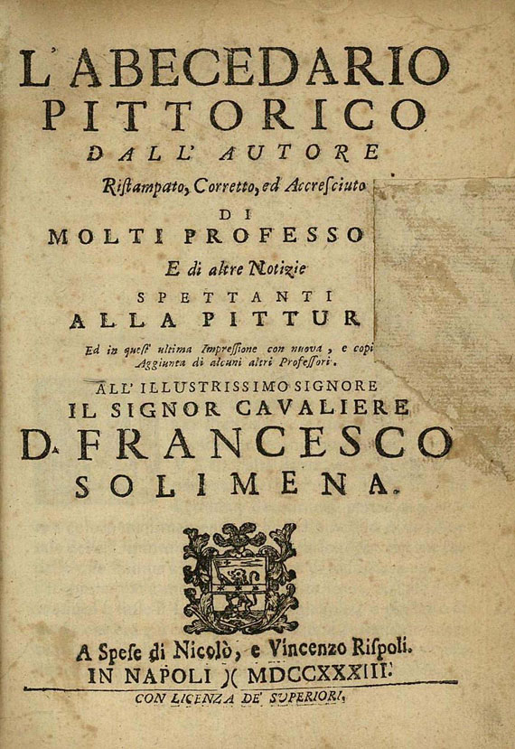 Pellegrino Antonio Orlandi - Abecedario pittorico. 1733