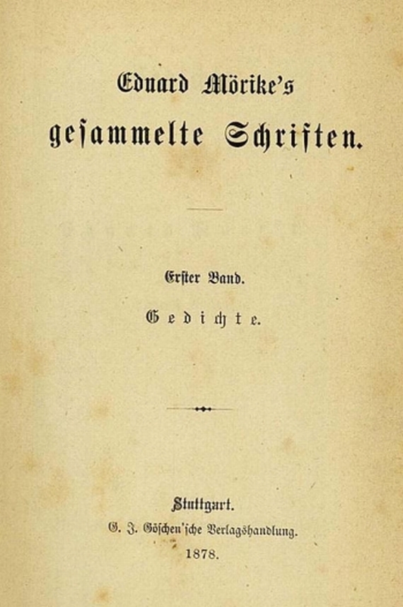 Eduard Mörike - Gesammelte Schriften. 2 Bde. 1878.