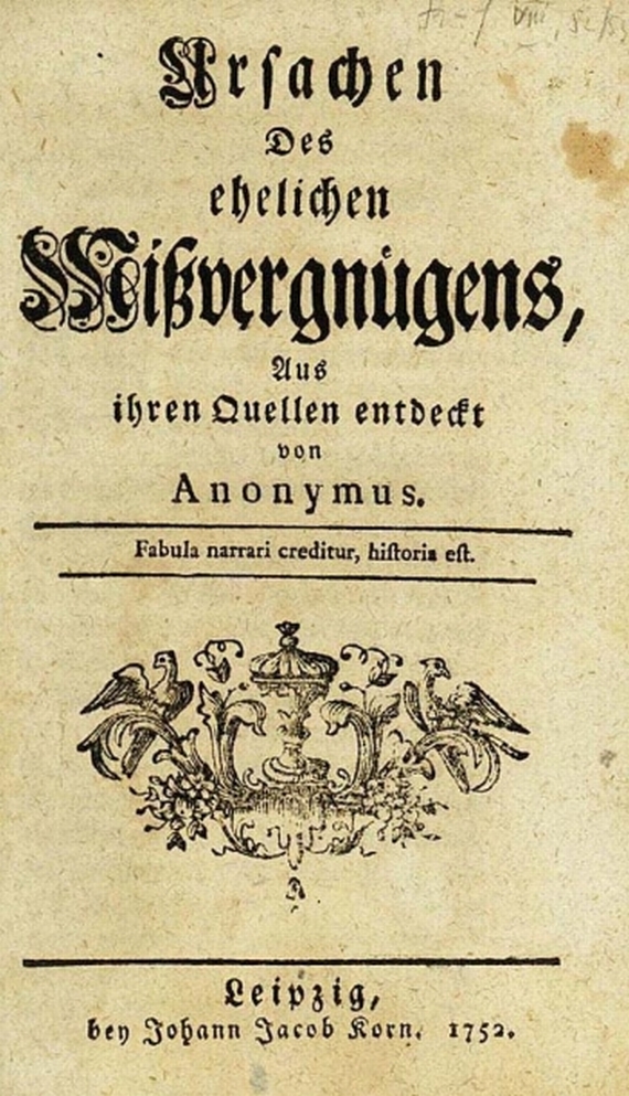 Ursachen des ehelichen Mißvergnügens - Ursachen des ehelichen Mißvergnügens. 1752.