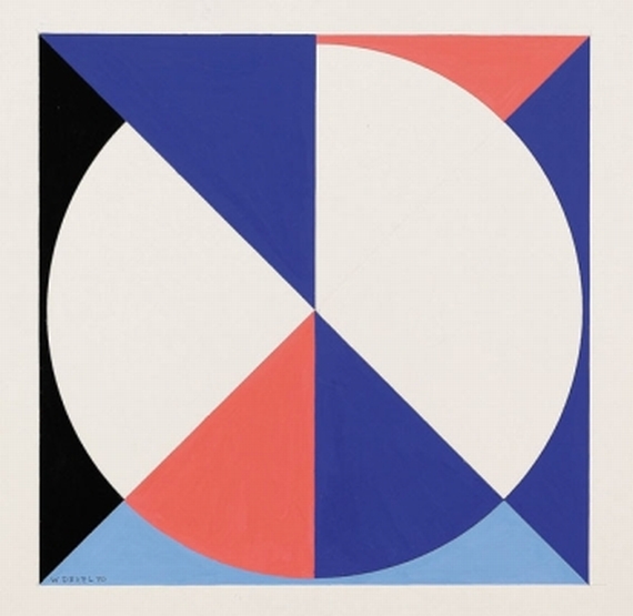 Walter Dexel - Diagonal-geteilt (Serie Scheibe im Quadrat)