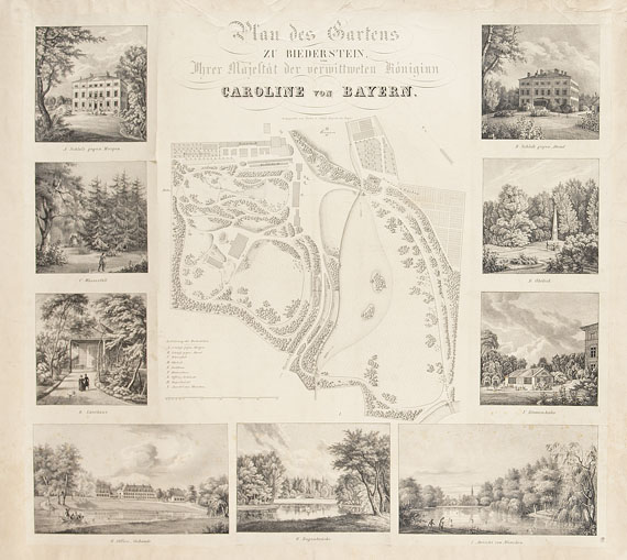 Bayern - Plan des Gartens zu Biederstein.