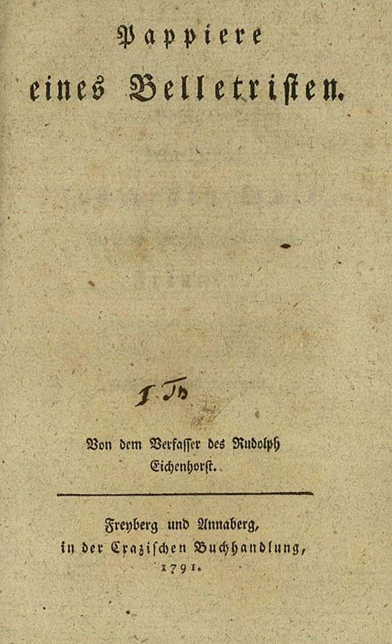 Pappiere eines Belletristen - Pappiere, 1791. [129]