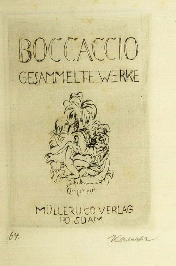 Ludwig Kainer - Boccaccio, Gesammelte Werke, 3 Bde. 1921.