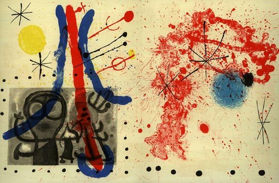 Joan Miro - DLM 151-52, sur cartons. 1965