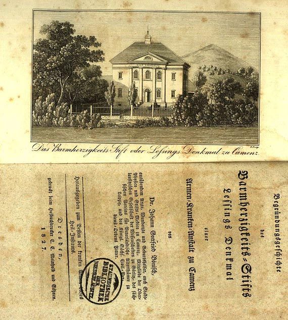 Gotthold Ephraim Lessing - Denkmal. 1791 Dabei: begründungsgeschichte, zus. 2 Bde.
