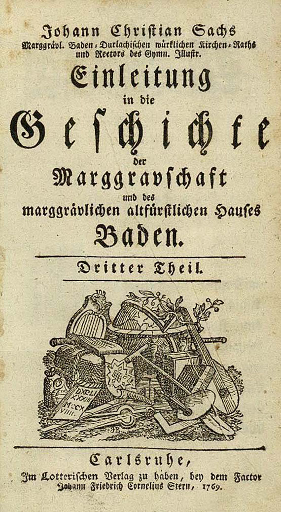  Deutschland - Sachs, J., Geschichte der Marggravschaft. Tl. III+IV. 1769-70.
