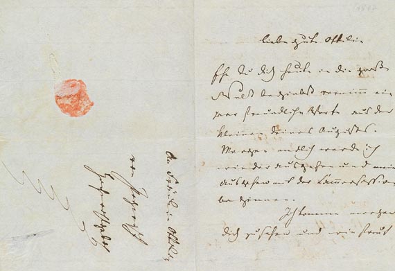 August von Goethe - Eigh. Brief an Ottilie Pogwisch.