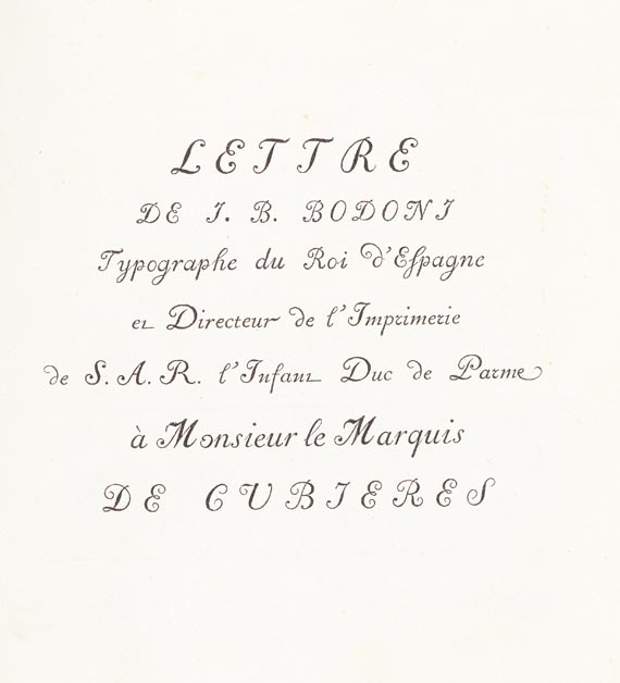 Giambattista Bodoni - Lettres, 1785f.