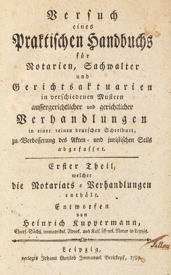 Heinrich Kuppermann - Handbuch, 3 Bde., 1790