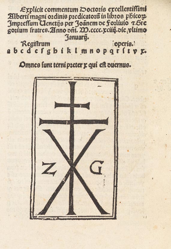  Albertus Magnus - Physica. Venedig 1494.