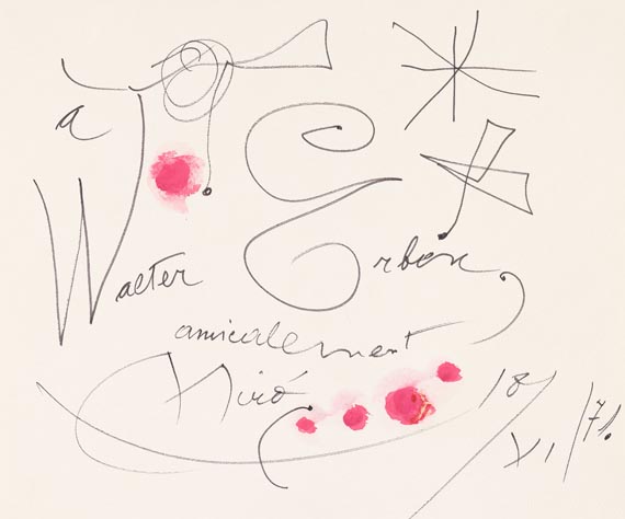 Joan Miró - Ohne Titel (À Walter Erben amicalement)