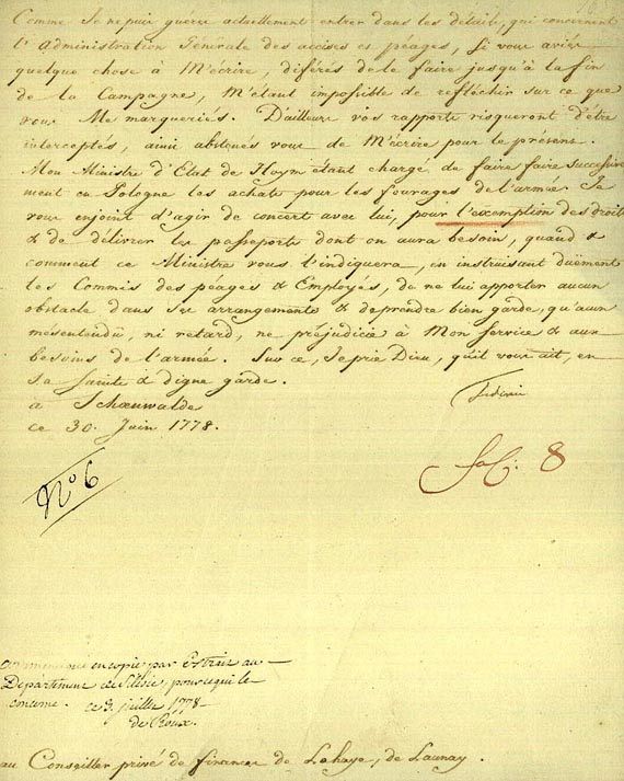d. Große Friedrich II. - Französ. Brief m. U. 1778 (34)