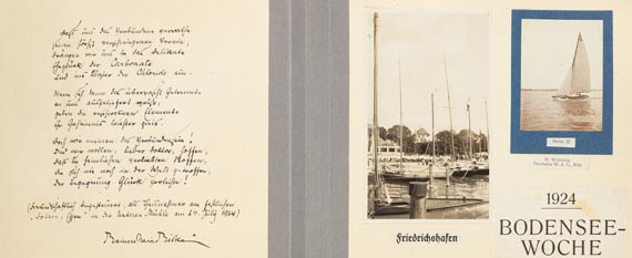 Rainer Maria Rilke - Eigh. Gedicht. In: Fotoalbum Yachting. 1924.