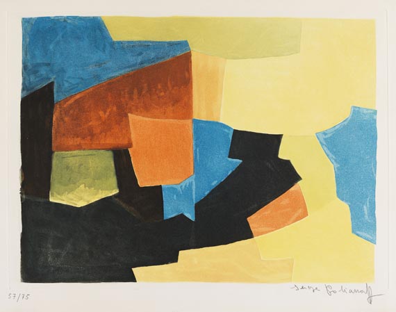 Serge Poliakoff - Composition noire, jaune, bleue et rouge