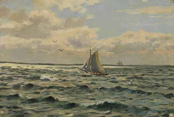 Heinrich Petersen-Flensburg - Segelboot auf der Ostsee