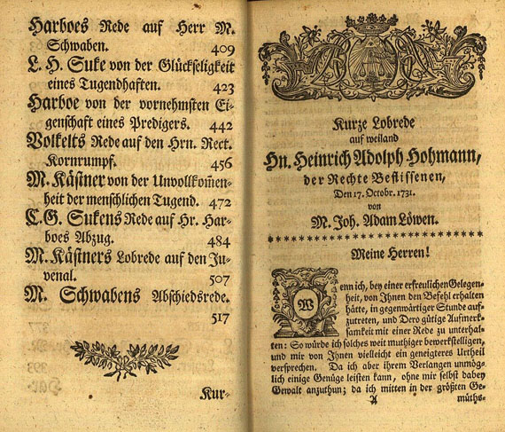 Gottsched, J. C. - Proben der Beredsamkeit. 1738
