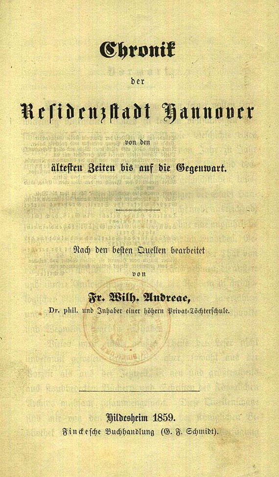 Friedrich Wilhelm von Reden - Königreich Hannover, 2 Bde. 1839 - Dabei: Chronik Hannover. 1859.