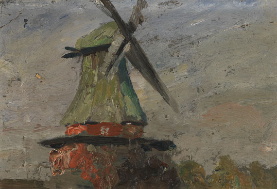 Rudolf Höckner - 3 Ölgemälde: Hafenmotiv, Windmühle, Bauernhaus - 
