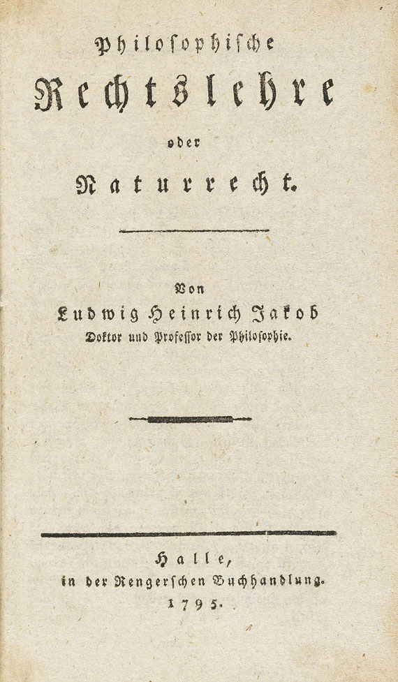   - Philosophische Rechtslehre. 1795.