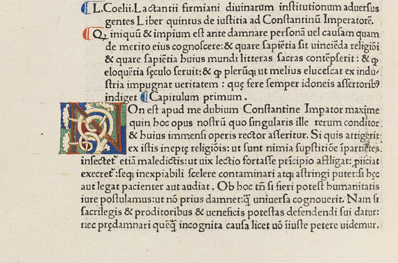 Lucius Coelius Firmianus Lactantius - Opera. 1472. - 