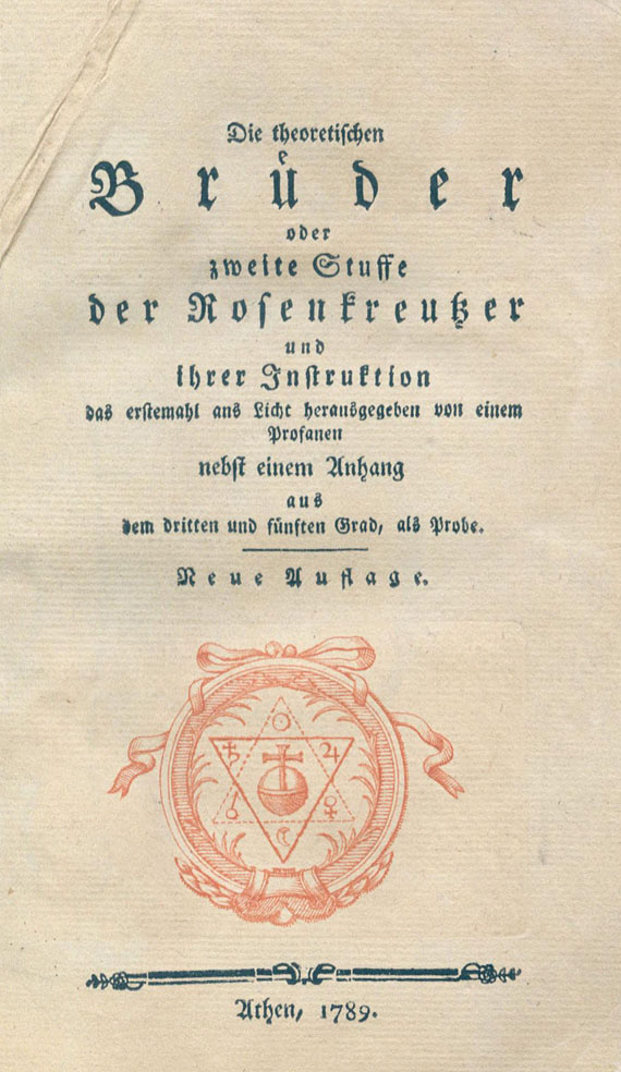  Freimaurer - Graf von Löhrbach, Die theoretischen Brüder. 1789