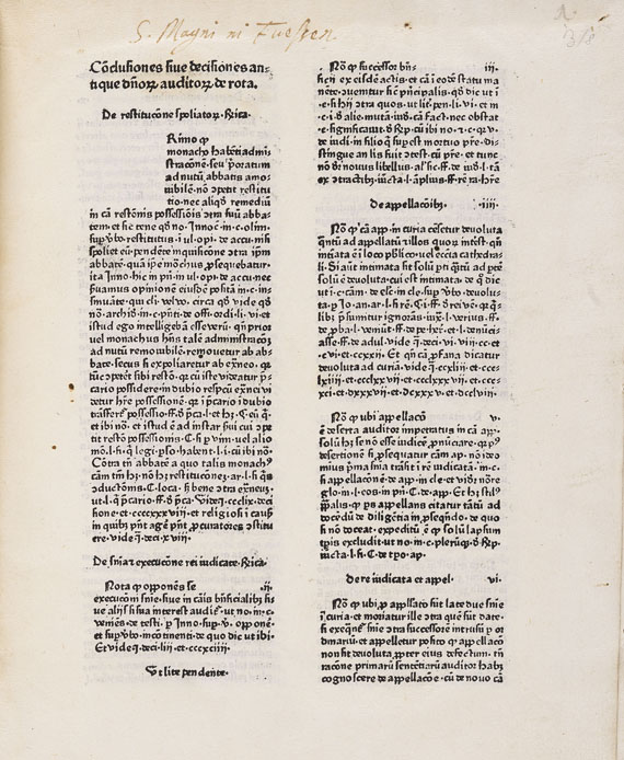 Peter Schöffer - Decisiones Rotae Romanae. 1477. - 